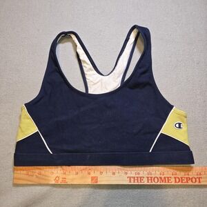 Champion Sports Bra XL Navy Blue Green Racerback Style 225 38C 40B